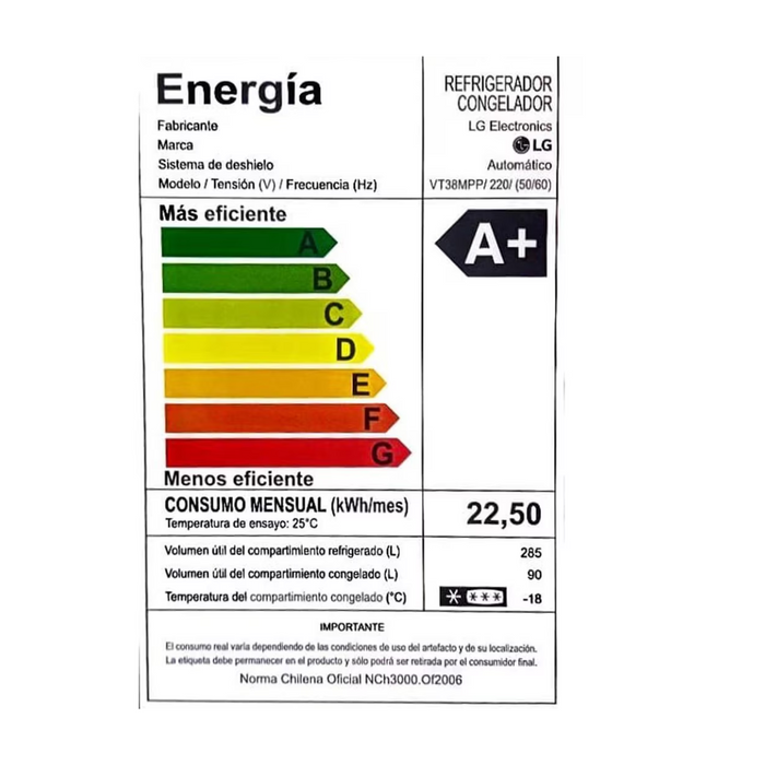 Reuse Chile Refrigerador LG Top Freezer de 393 L con ThinQ Openbox