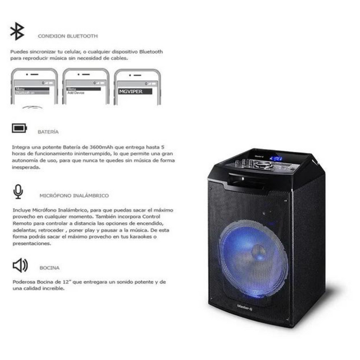 Reuse Chile Parlante Máster G Bluetooth Speaker Mgviper openbox