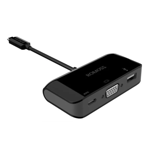 Reuse Chile Adaptador multipuerto Romoss USB - C 3.1 tipo C VGA/USB - A/USB - C 3.0 Openbox - Reuse Chile