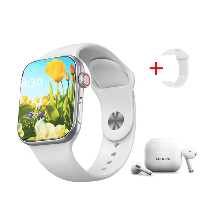 Reuse Chile Kit Audífonos Lenovo LP40 Blanco + Smartwatch GT - T2 Pro Openbox - Reuse Chile