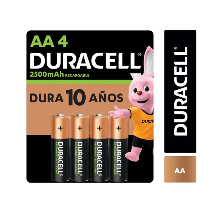 Reuse Chile Pilas Duracell Recargables AA X4 Openbox - Reuse Chile